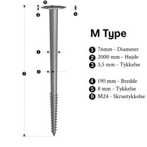 jordskrue 2000mm m t