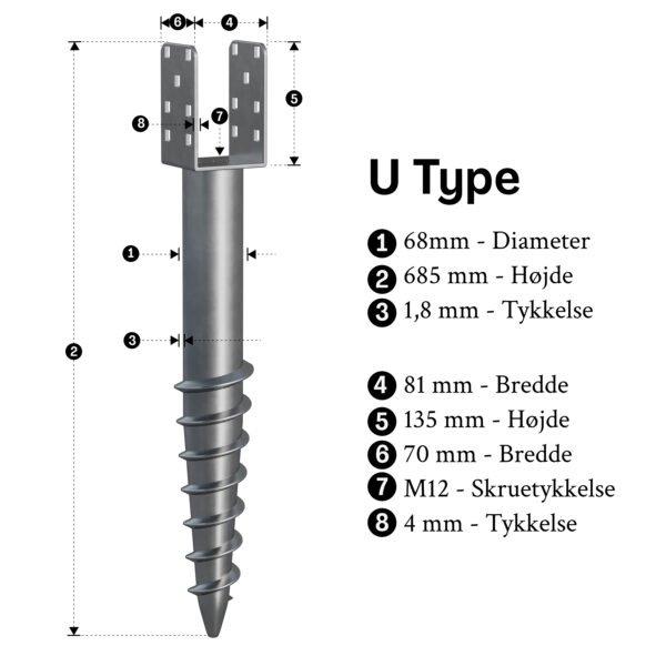 jordskrue 685mm u t