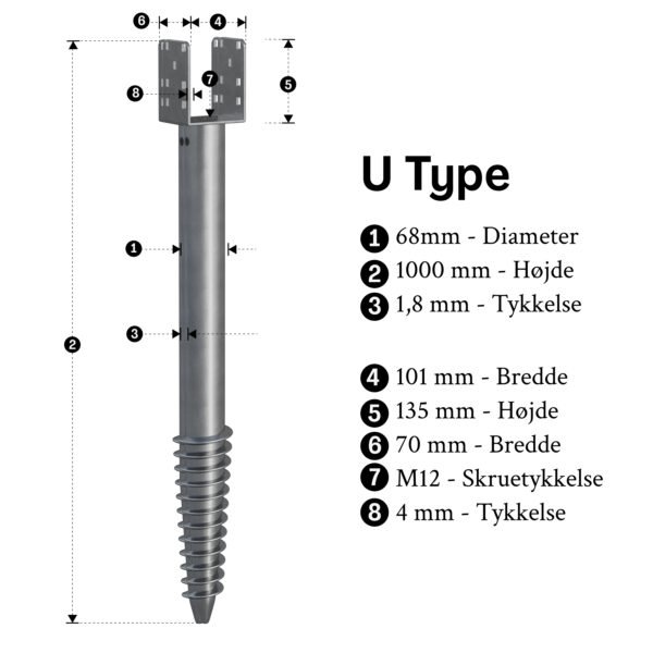 jordskrue terrasse 1000mm u t