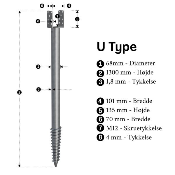 skruefundament 1300mm u t