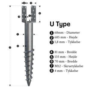 skruefundament 685mm u t