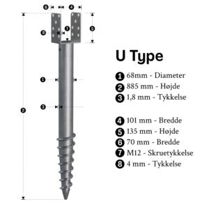 skruefundament 885mm u t